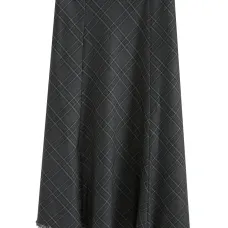 Клетчатая юбка асимметричного кроя с бахромой Клетчатая юбка асимметричного кроя с бахромой