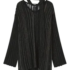 Свитер в рубчик с завязками