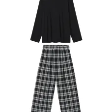 Клетчатый комплект с капюшоном Клетчатый комплект с капюшоном