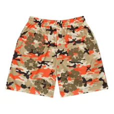 Сетчатые шорты с камуфляжным принтом