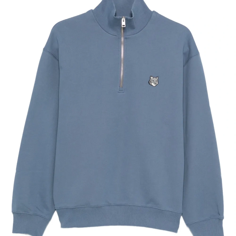 Свитшот на молнии наполовину с логотипом "Лисья голова"