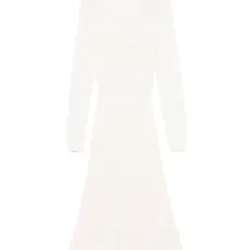 Платье с воротником-гольф в рубчик