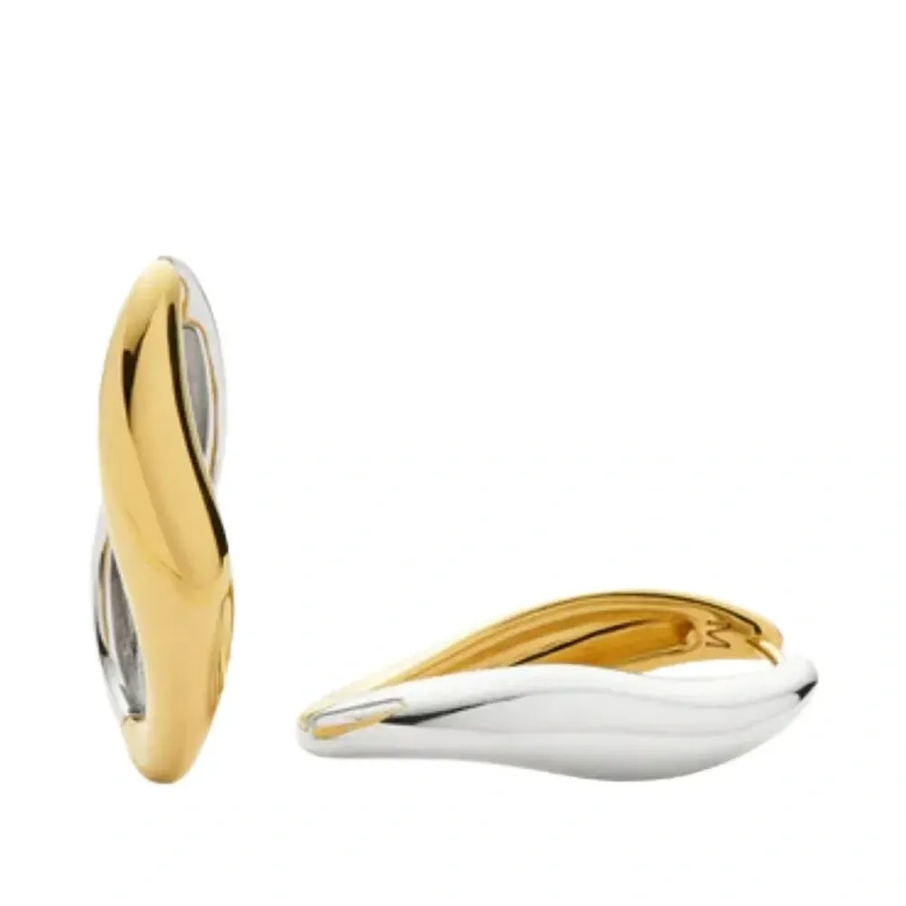 Серьги-кольца с двухцветным дизайном