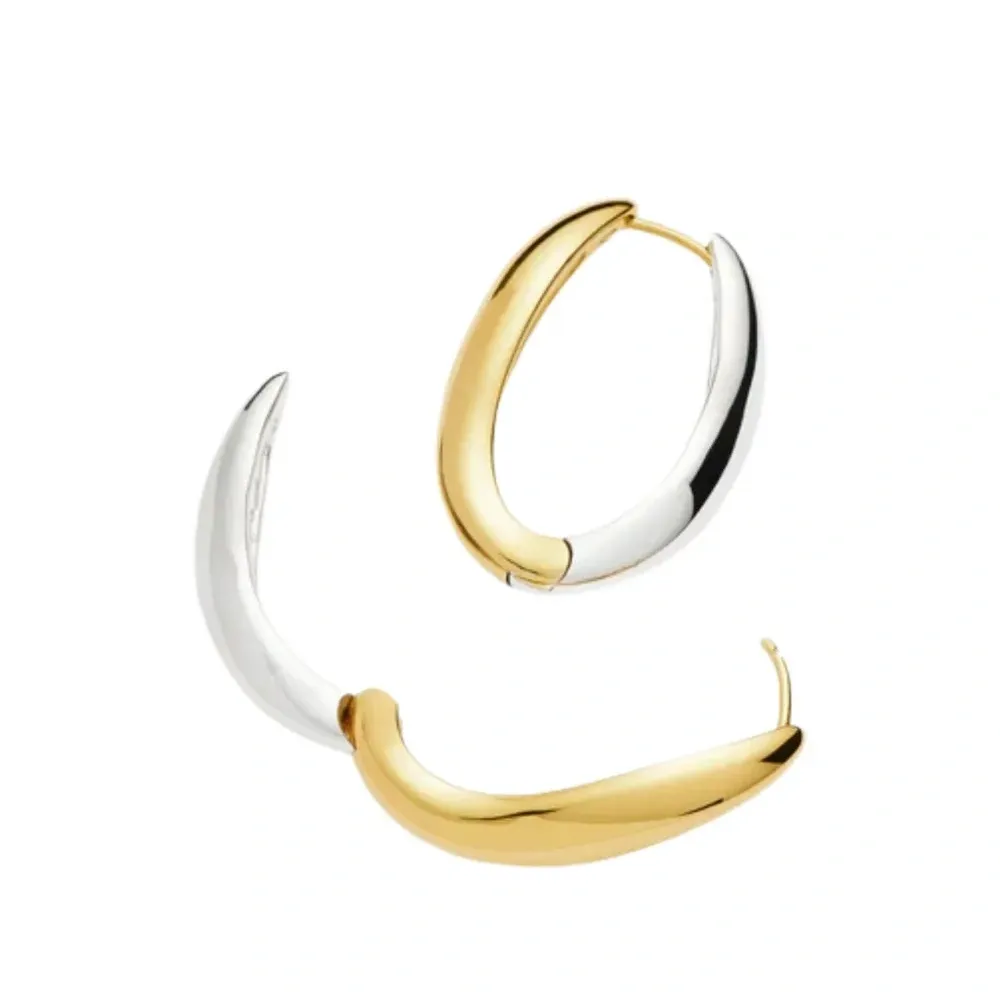 Серьги-кольца с двухцветным дизайном