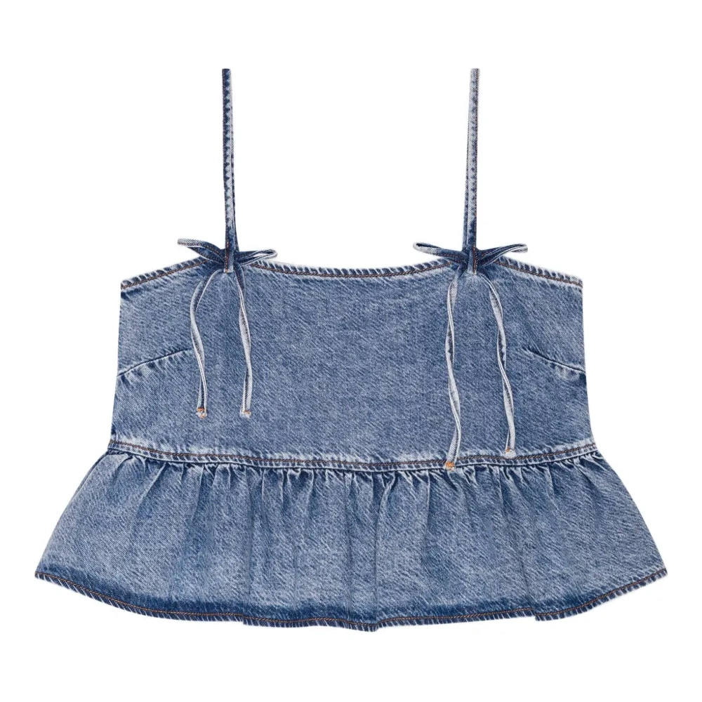 Джинсовый топ с логотипом Джинсовый топ с логотипом