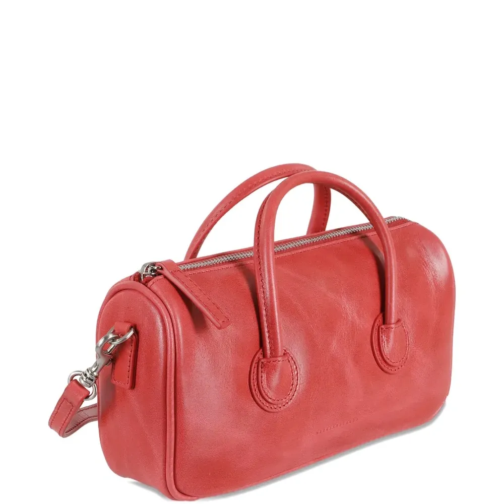 Кожаная цилиндрическая сумка-тоут