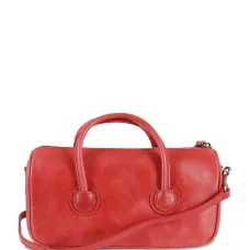 Кожаная цилиндрическая сумка-тоут