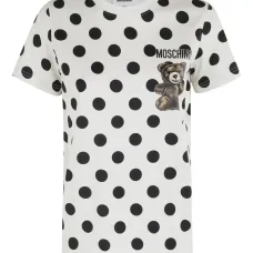 Футболка с медведем в горошек