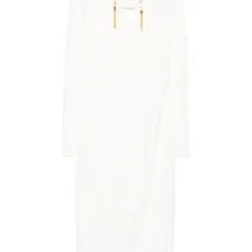 Платье с V-образным вырезом, украшенное кисточками