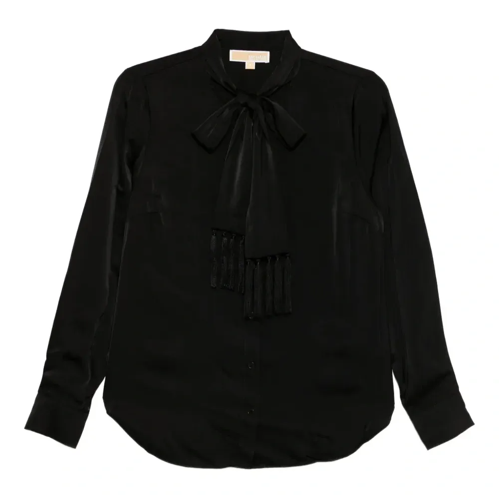 Атласная блузка с бахромой Атласная блузка с бахромой