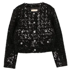 Твидовый жакет с отделкой из пайеток