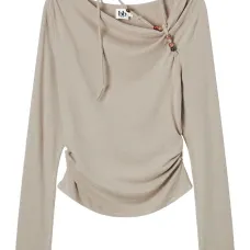 Футболка с длинными рукавами и украшением из бисера