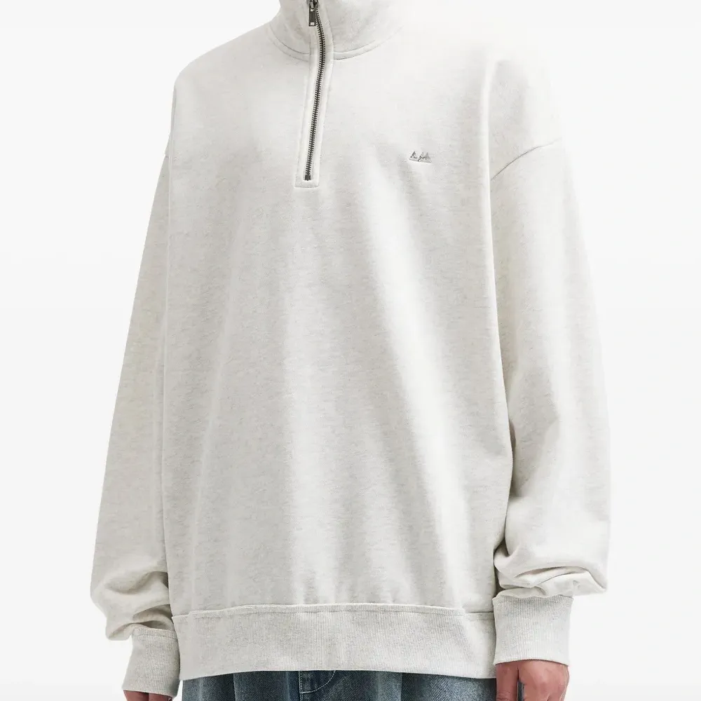 Хлопковый свитшот на молнии до половины длины