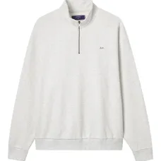 Хлопковый свитшот на молнии до половины длины