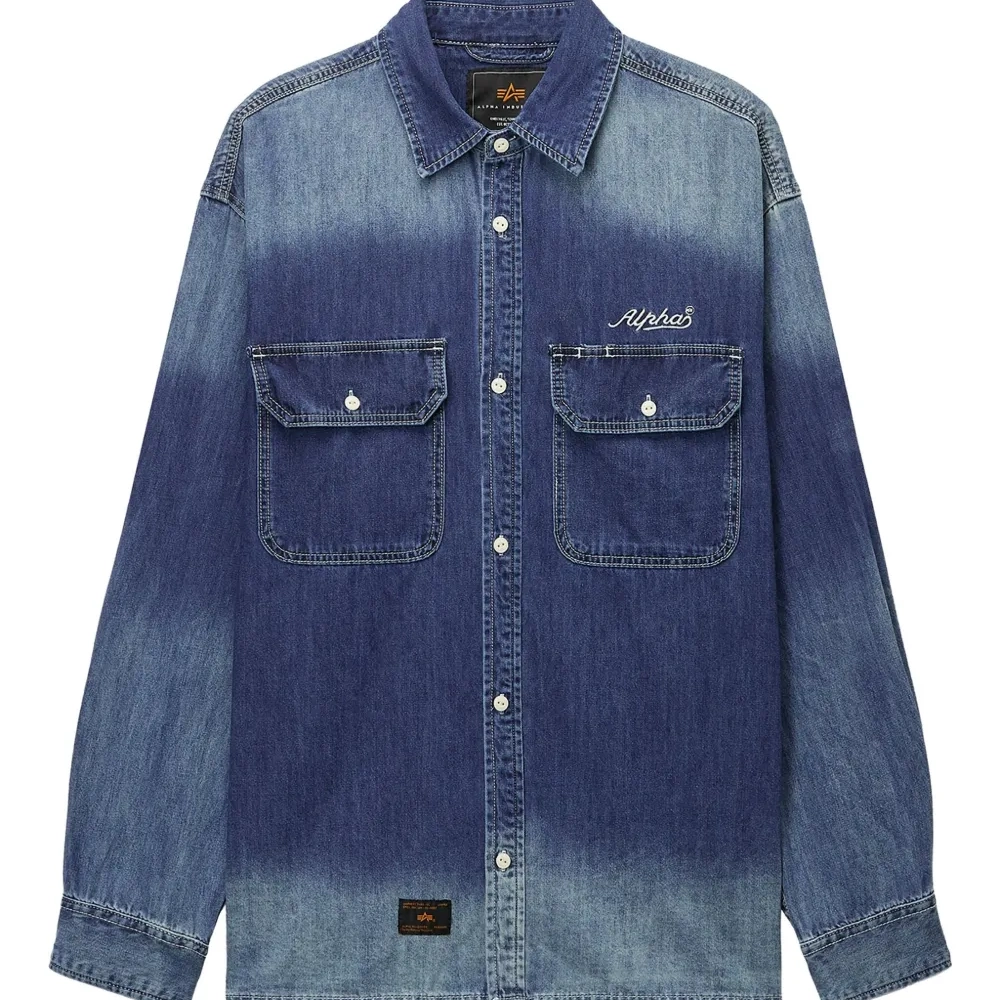 Джинсовая рубашка с эффектом омбре