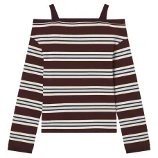 Топ в полоску с открытыми плечами Топ в полоску с открытыми плечами