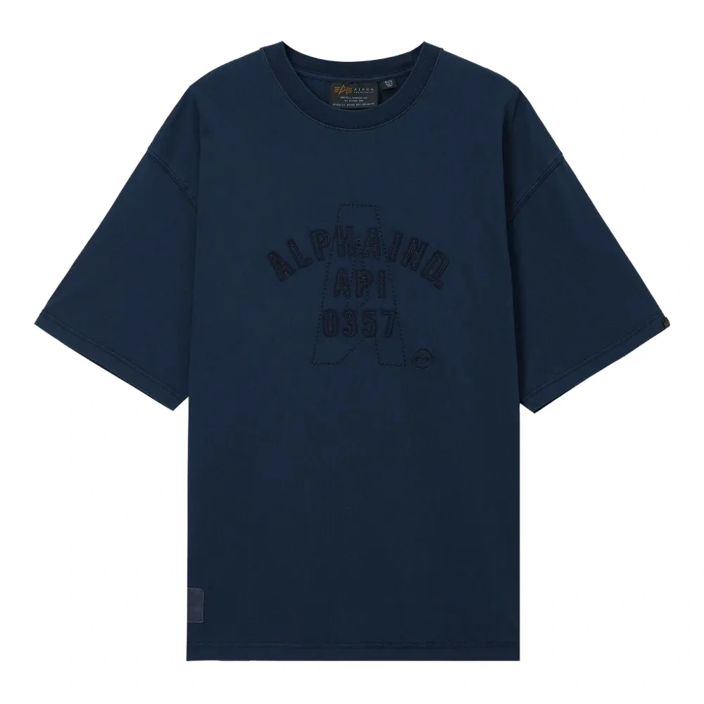 Хлопковая футболка с вышитым логотипом