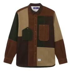 Рубашка из вельвета с лоскутным дизайном