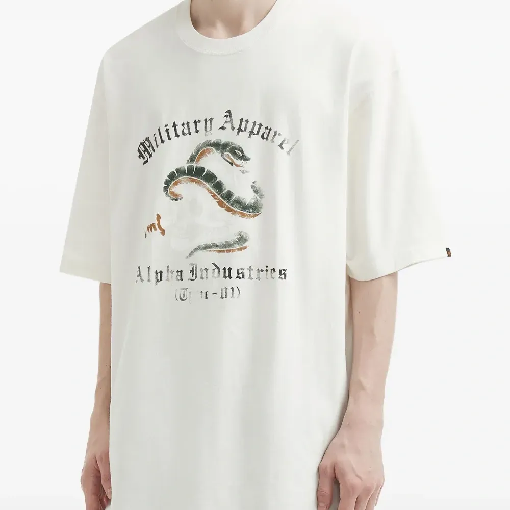 Хлопковая футболка с принтом в виде змеи