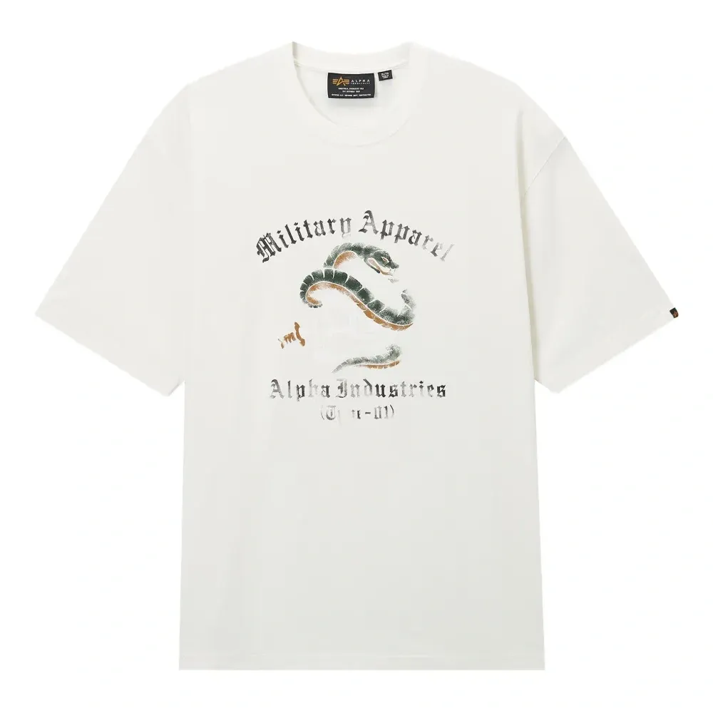 Хлопковая футболка с принтом в виде змеи