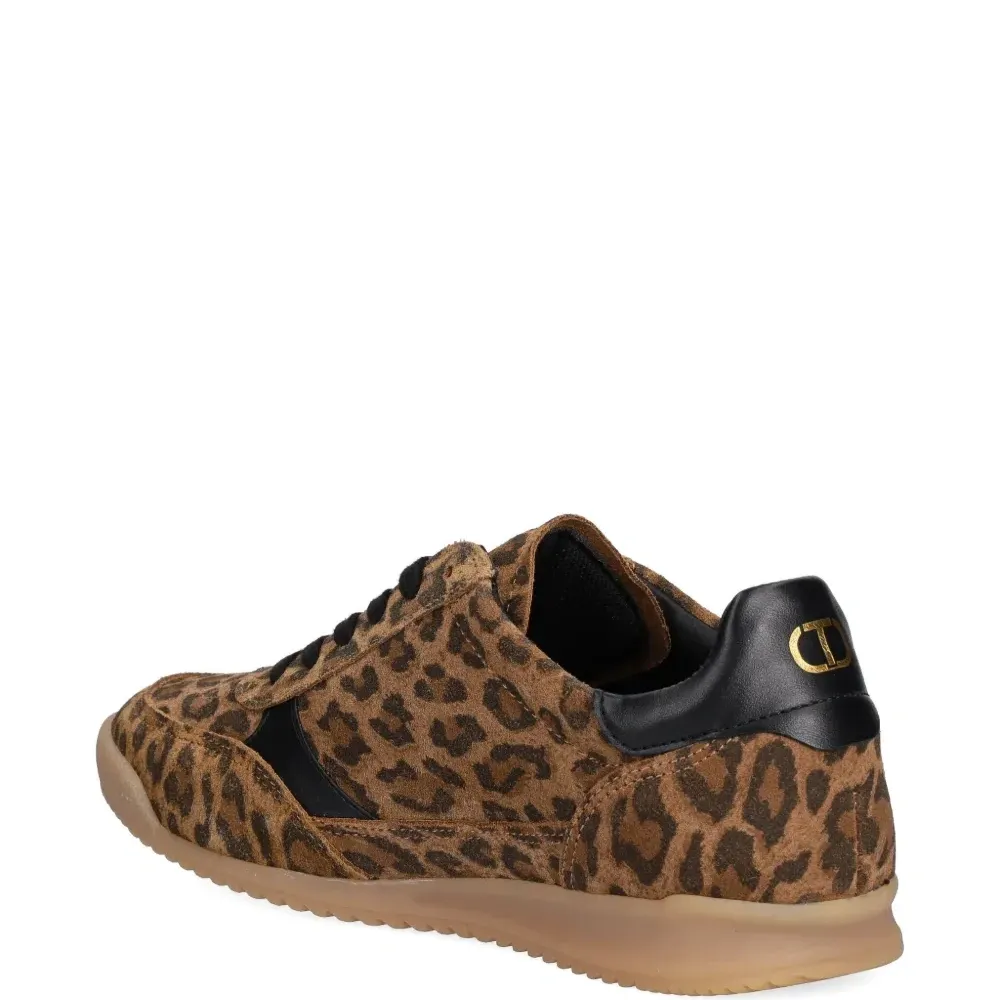 Кроссовки с леопардовыми вставками