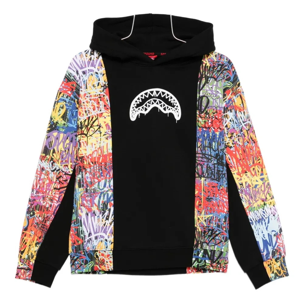 Худи с акулой в стиле граффити