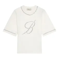 Декорированная футболка с люверсами Декорированная футболка с люверсами