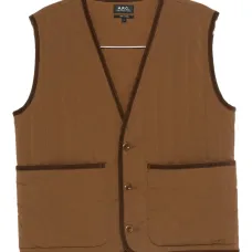 Жилет с V-образным вырезом и стеганым узором Жилет с V-образным вырезом и стеганым узором