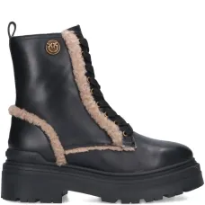 Ботинки с отделкой из овчины на шнуровке