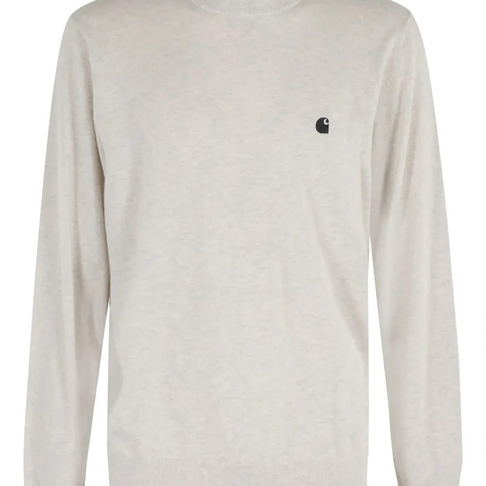 Свитер с логотипом и круглым вырезом