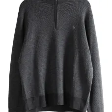 Вязаный свитер с молнией и воротником-стойкой