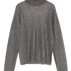 Вязаный металлизированный топ