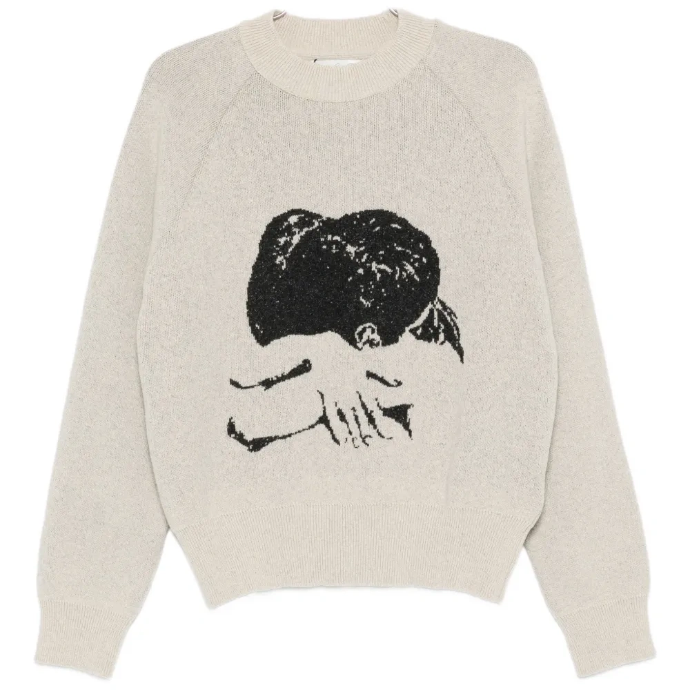 Джемпер с круглым вырезом и жаккардовым узором