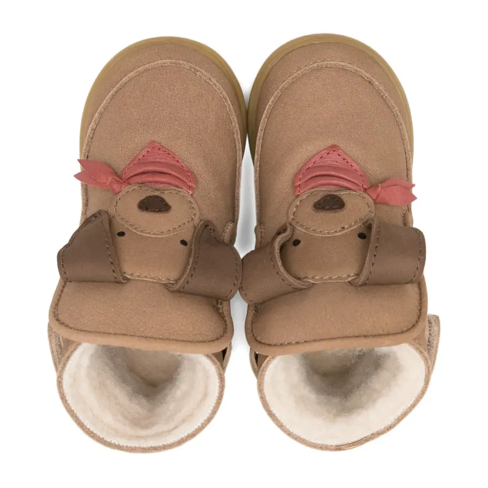 Ботинки из овчины с собачьей мордочкой