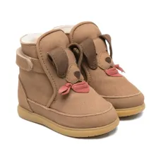 Ботинки из овчины с собачьей мордочкой