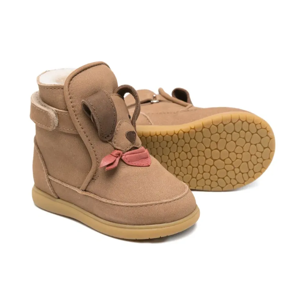 Ботинки из овчины с собачьей мордочкой