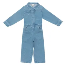 Джинсовый комбинезон с принтом