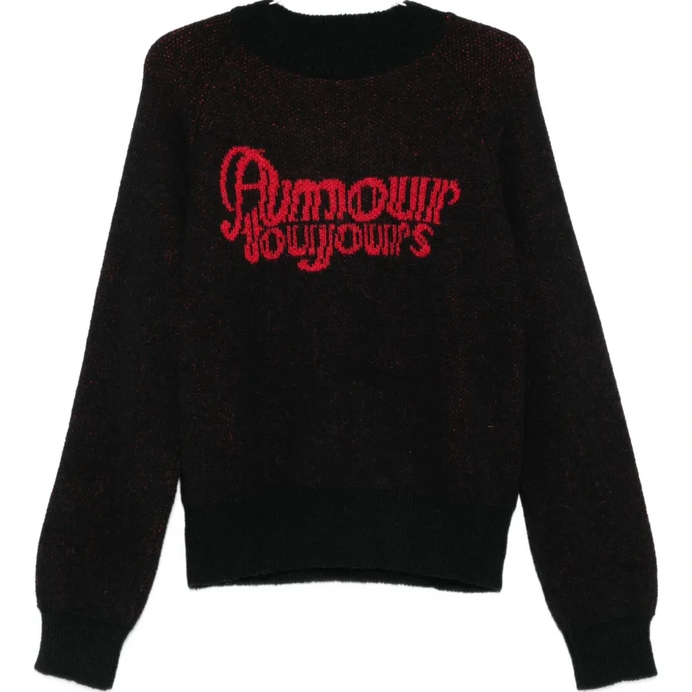 Хлопковый свитер с интарсией-логотипом