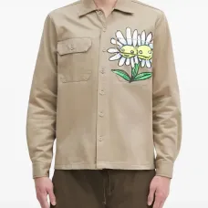 Рубашка с цветочным принтом и карманом