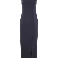 Макси-платье с открытыми плечами и разрезом