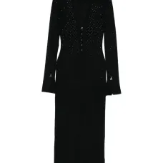 Миди-платье с украшенными пуговицами спереди