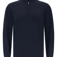 Шерстяной свитер с воротником на молнии