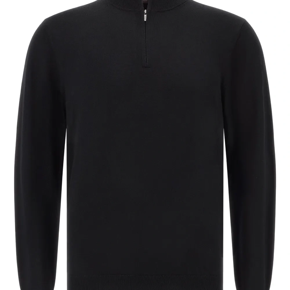 Шерстяной свитер с воротником на молнии