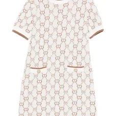 Трикотажное платье с монограммным узором Трикотажное платье с монограммным узором