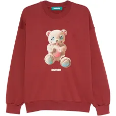 Свитшот с принтом медвежонка и круглым вырезом