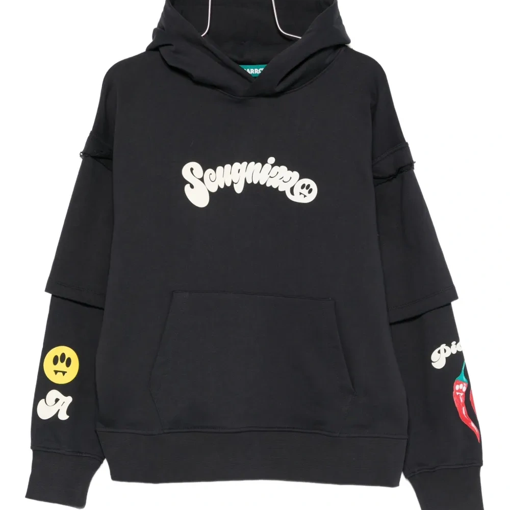 Многослойное худи с графическим принтом