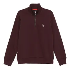 Свитер с молнией у ворота и логотипом в виде зебры