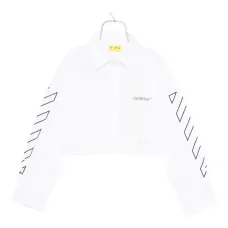 Укороченная рубашка с принтом "стрелы"