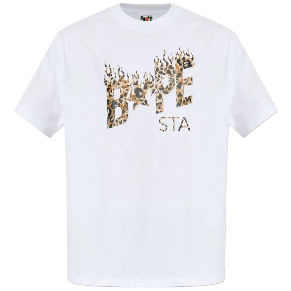 Футболка Bape STA с леопардовым принтом