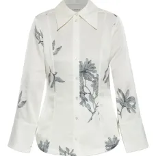 Рубашка с длинными рукавами и цветочным принтом